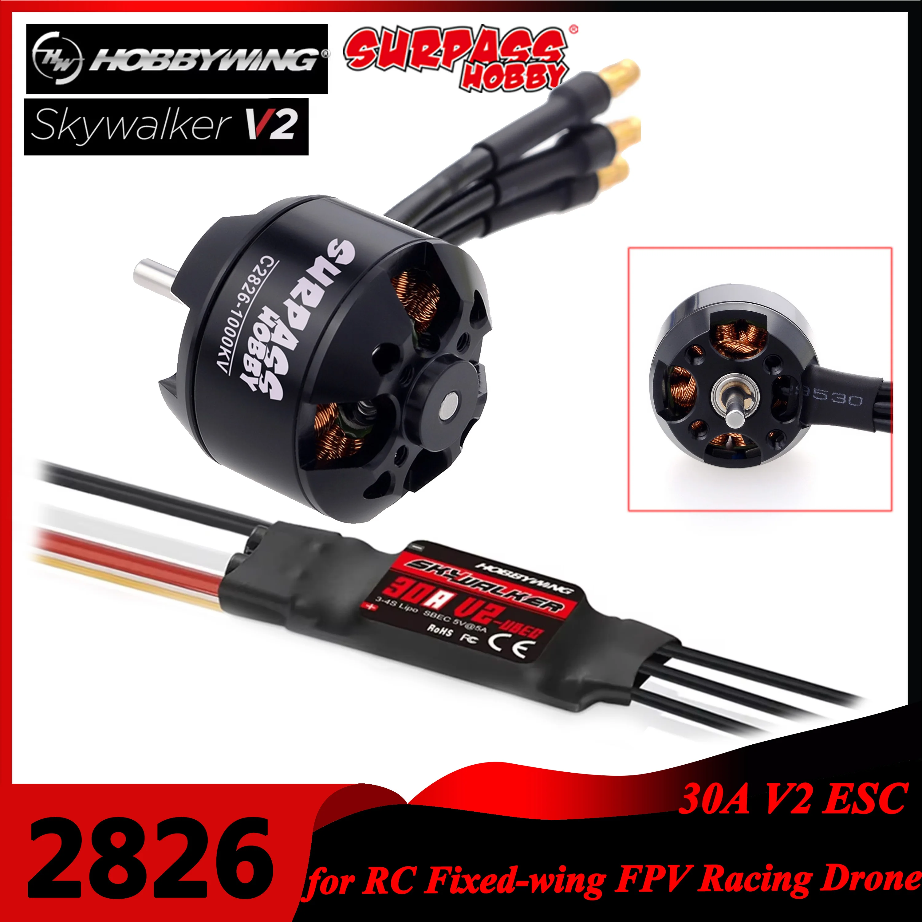 Drone Racing Esc - Surpass Hobby 2826 1000KV 1350KV 1900KV