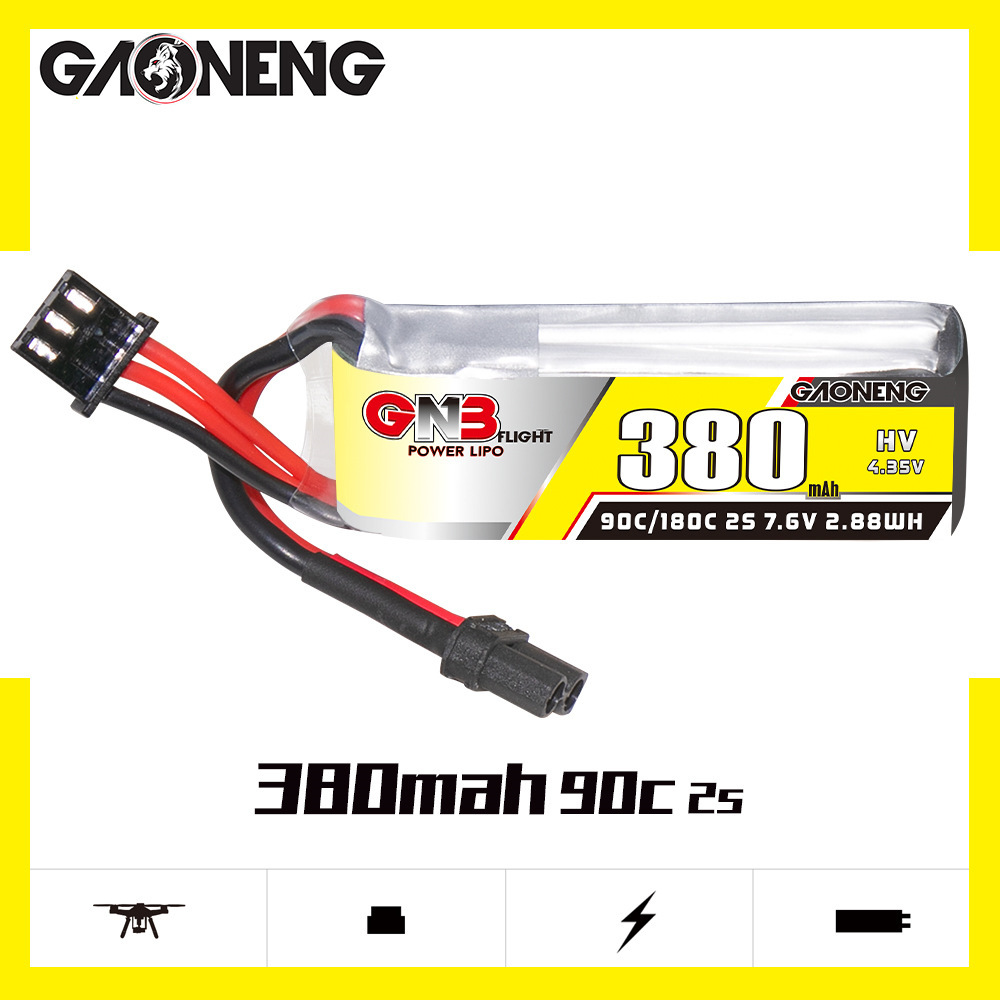 GNB 2S 7.6V 380mAh 90C/180C Li - Drone Racing Battery 评论和价格