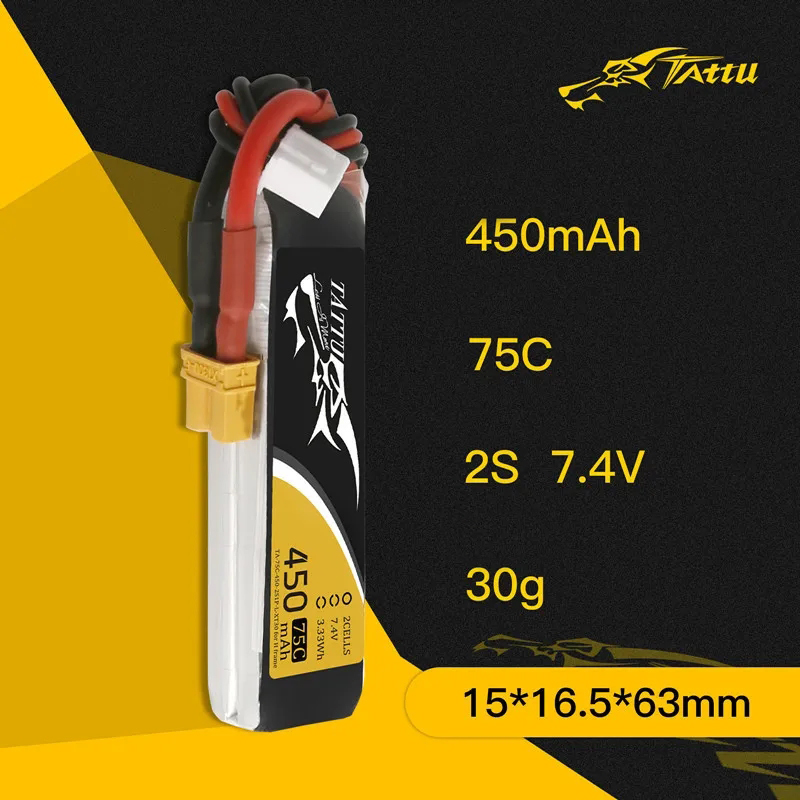 3Pcs NEW TATTU 450/500/550mAh  - Drone Racing Battery 评论和价格