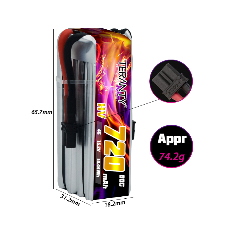 TERANTY 720mAh 4S 15.2V HV Lip - Drone Racing Battery 评论和价格